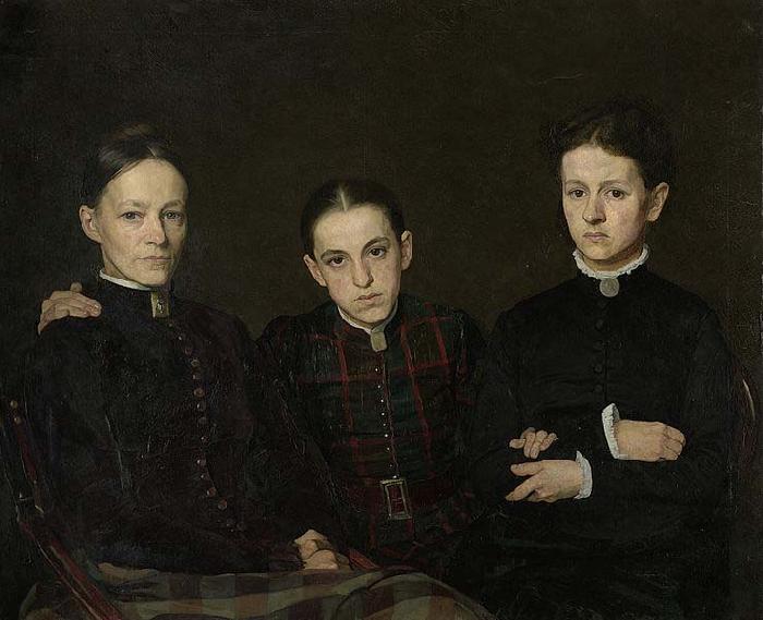 Jan Veth Cornelia, Clara en Johanna Veth, the three Sisters of the Artist